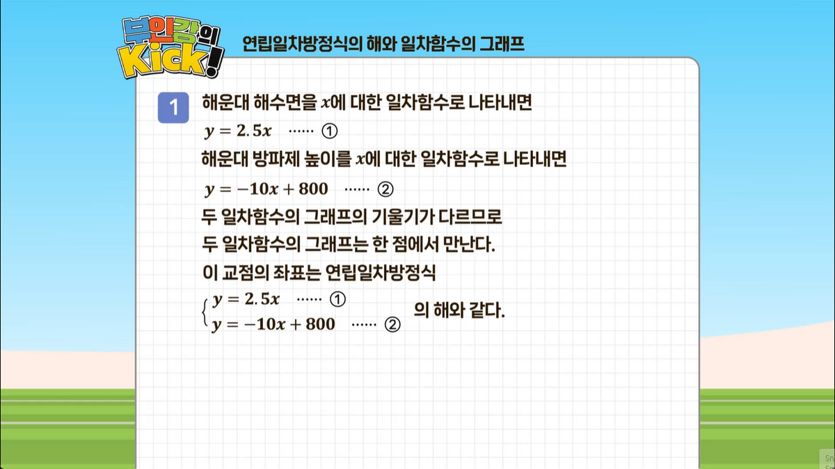 15강 - 연립일차방정식의 해와 일차함수의 그래프